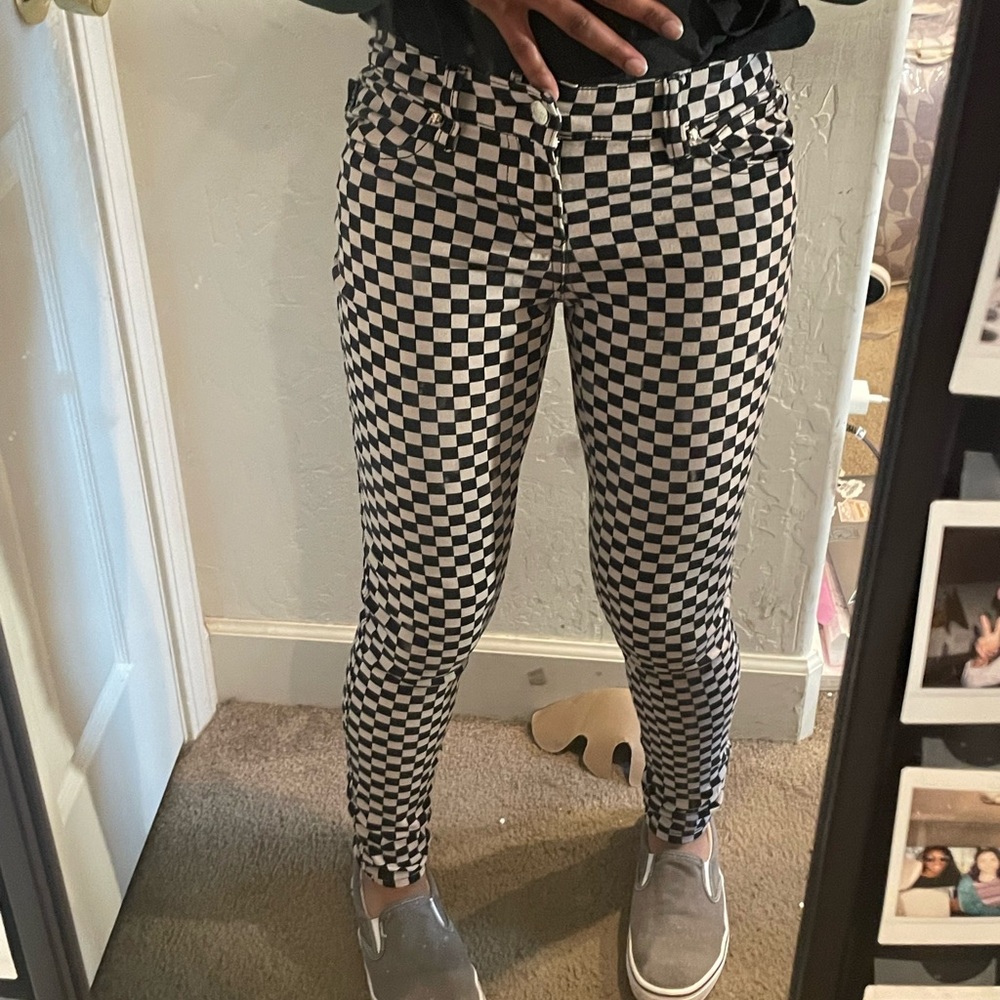 Black and White Checkered Pants